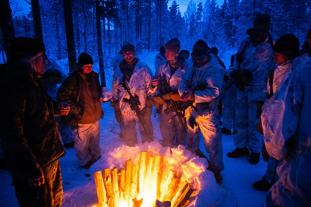 CORE26 | U.S. Marines Build Fire during Cold Weather Training