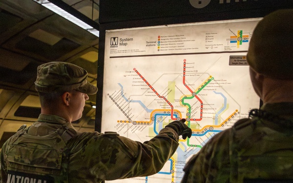Arkansas Guard members prepare for nighttime patrol in Support of DC Safe and Beautiful mission