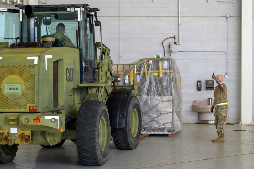 174th Attack Wing Airmen conduct forklift operations at Sentry South 26-2