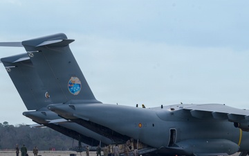 Spanish Air Force crews offload equipment at Sentry South 26-2