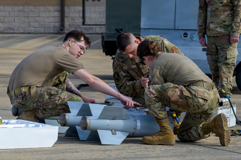 174th Attack Wing, CRTC Airmen test GBU-38 components during Sentry South 26-2