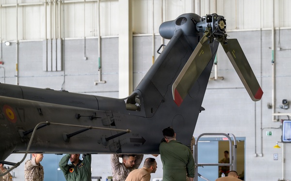 Spanish Air Force Airmen assemble NH90 during Sentry South 26-2
