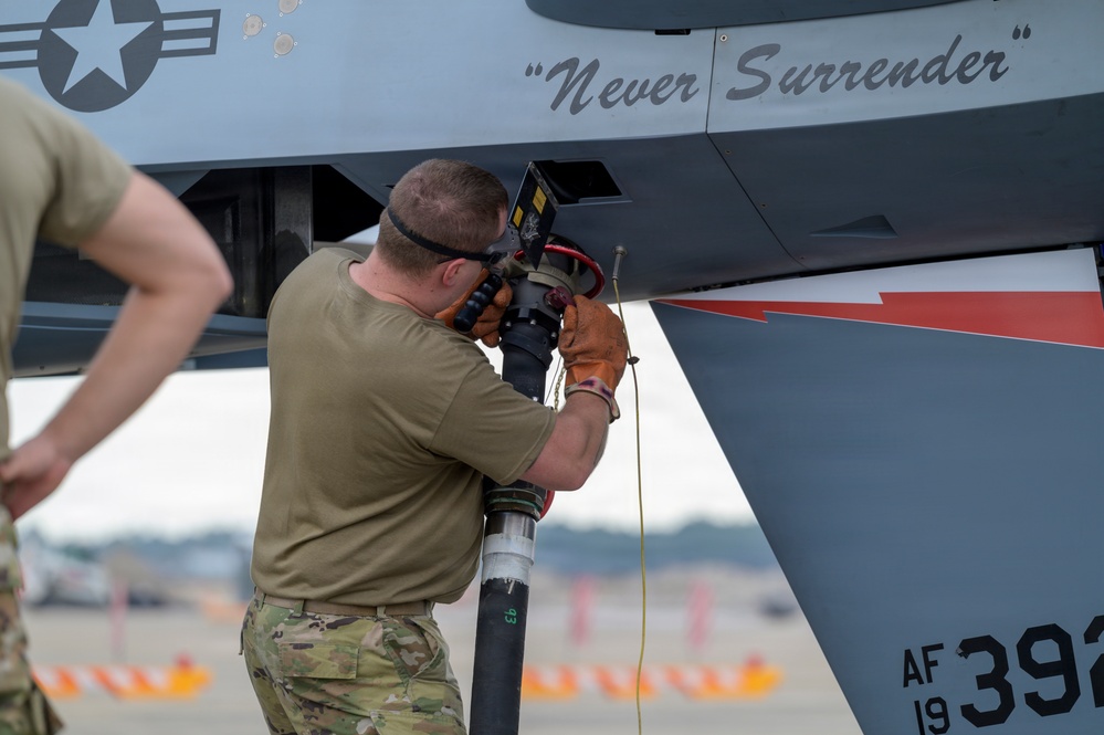 174th Attack Wing Airman refuels MQ-9 during Sentry South 26-2