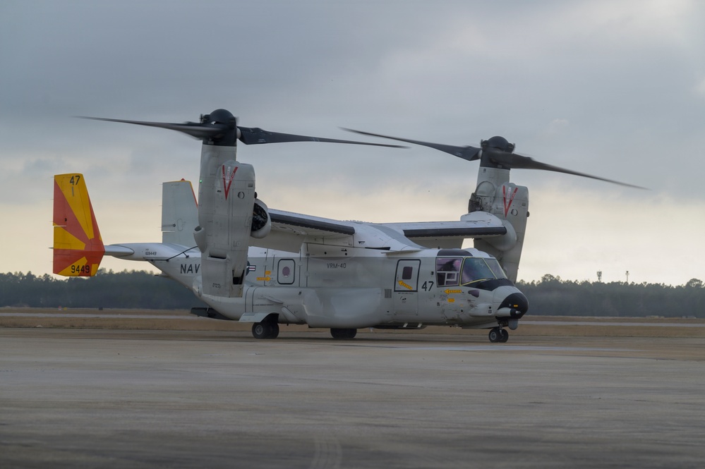 U.S. Navy V-22 Osprey taxis during Sentry South 26-2