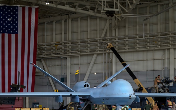 MQ-9 Reaper parked in hangar during Sentry South 26-2