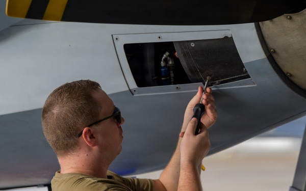 174th Attack Wing crew chief services MQ-9 Reaper during Sentry South 26-2
