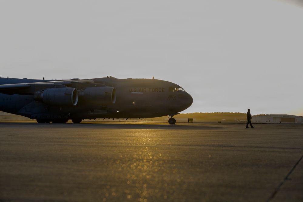 C-17 Globemaster III taxis during Sentry South 26-2