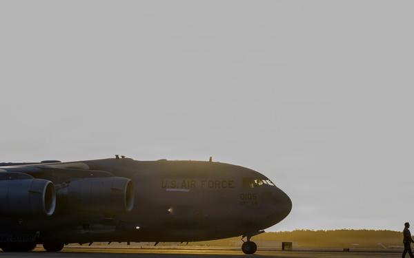 C-17 Globemaster III taxis during Sentry South 26-2