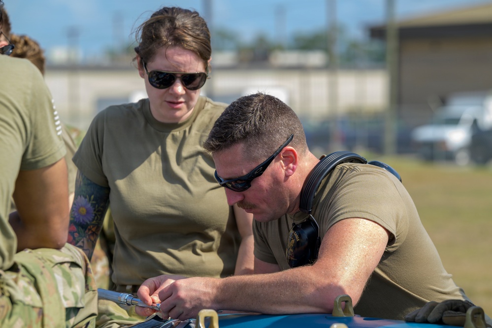 174th Attack Wing Airmen train 137th SOW on GBU-38 assembly during Sentry South 26-2