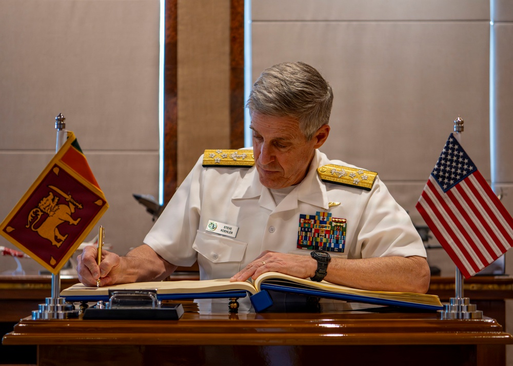 Adm. Steve Koehler, commander, U.S. Pacific Fleet, visits Sri Lanka Air Force Headquarters during travel to Colombo, Sri Lanka