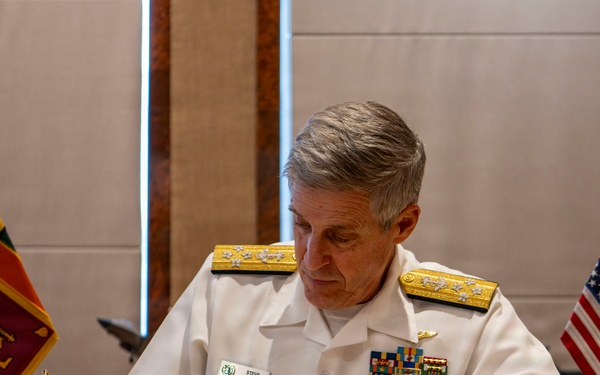 Adm. Steve Koehler, commander, U.S. Pacific Fleet, visits Sri Lanka Air Force Headquarters during travel to Colombo, Sri Lanka
