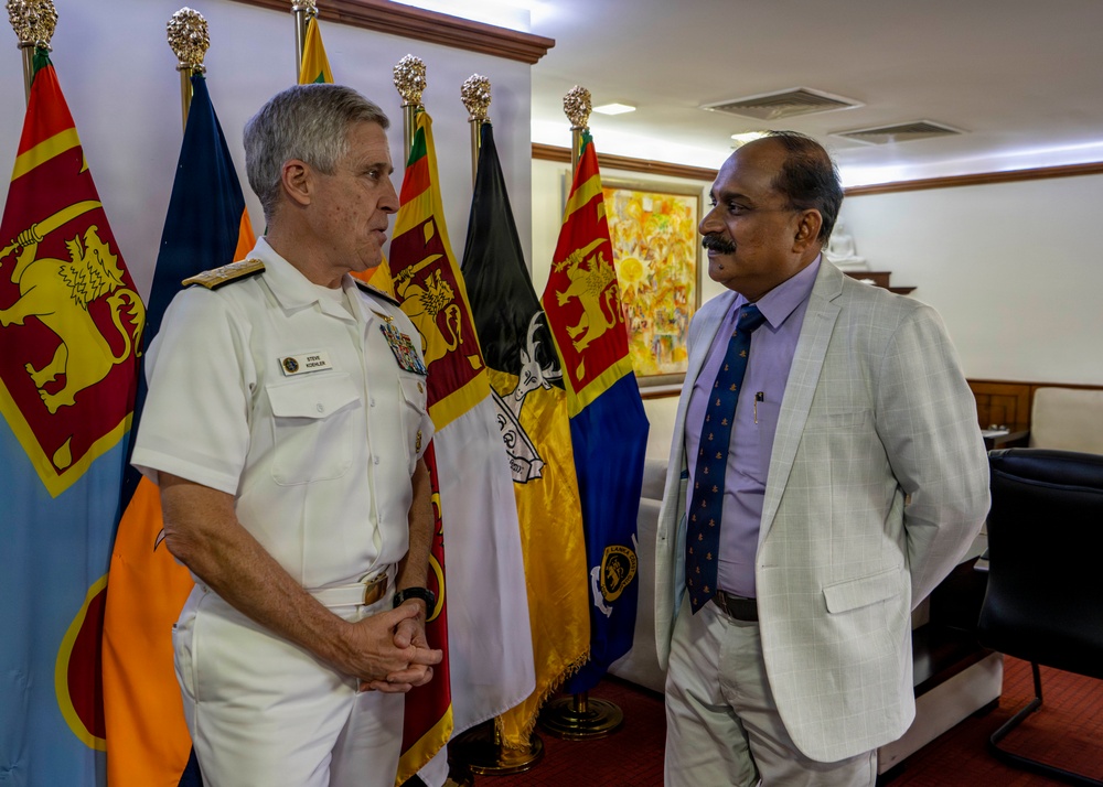 Adm. Steve Koehler, commander, U.S. Pacific Fleet, meets with Sri Lanka Deputy Minister of Defence during travel to Colombo, Sri Lanka