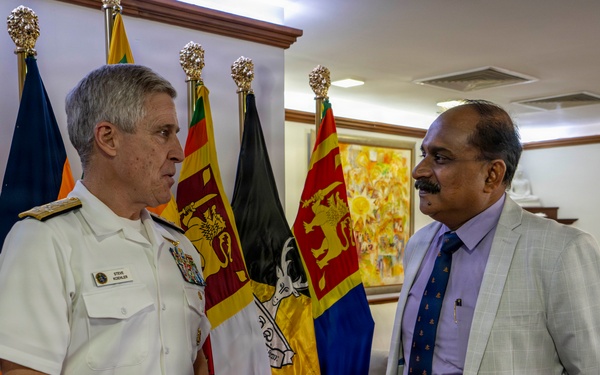 Adm. Steve Koehler, commander, U.S. Pacific Fleet, meets with Sri Lanka Deputy Minister of Defence during travel to Colombo, Sri Lanka