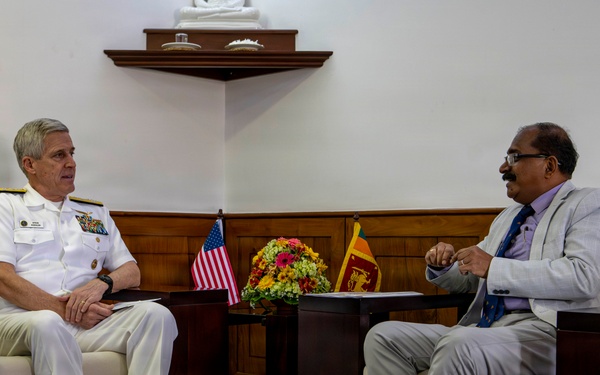 Adm. Steve Koehler, commander, U.S. Pacific Fleet, meets with Sri Lanka Deputy Minister of Defence during travel to Colombo, Sri Lanka