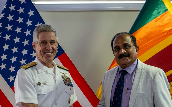 Adm. Steve Koehler, commander, U.S. Pacific Fleet, meets with Sri Lanka Deputy Minister of Defence during travel to Colombo, Sri Lanka