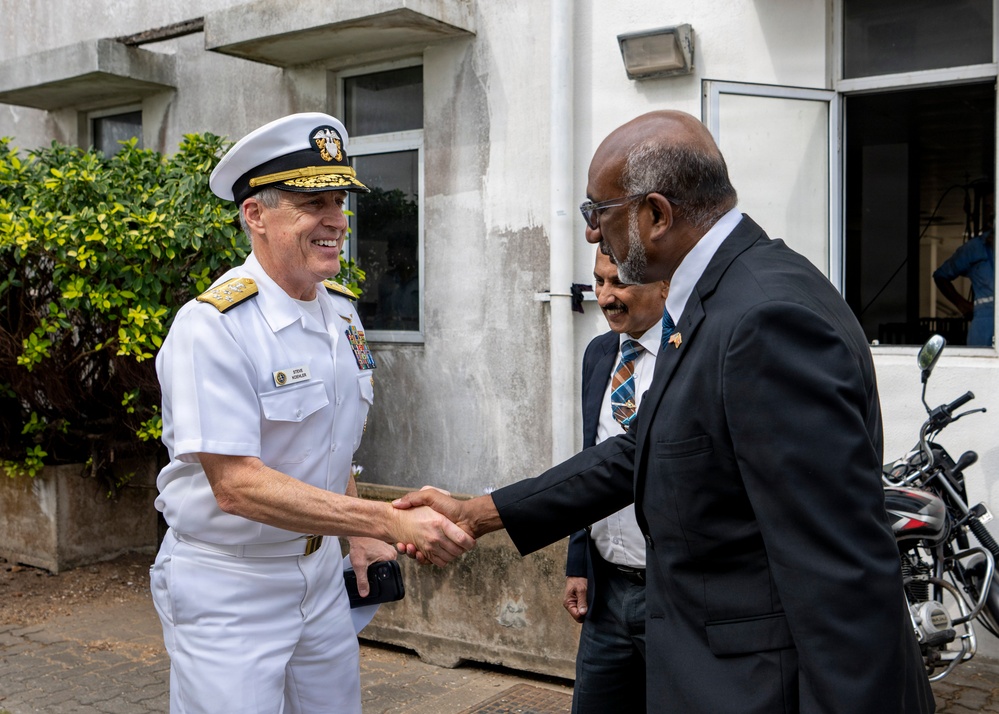 Adm. Steve Koehler, commander, U.S. Pacific Fleet, tours Colombo Port while on travel to Sri Lanka