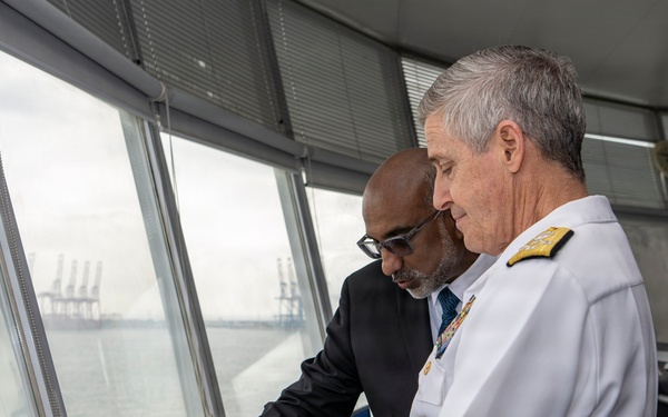 Adm. Steve Koehler, commander, U.S. Pacific Fleet, tours Colombo Port while on travel to Sri Lanka