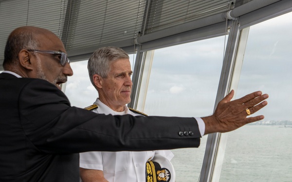 Adm. Steve Koehler, commander, U.S. Pacific Fleet, tours Colombo Port while on travel to Sri Lanka