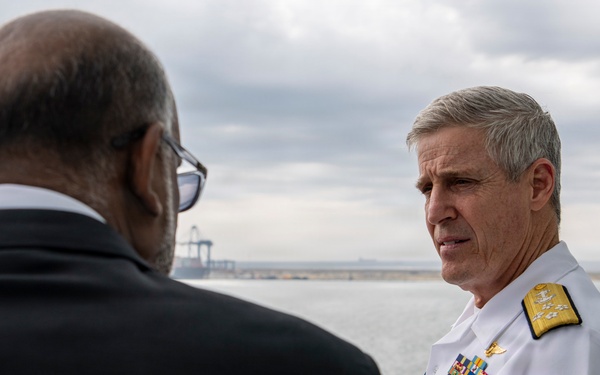 Adm. Steve Koehler, commander, U.S. Pacific Fleet, tours Colombo Port while on travel to Sri Lanka