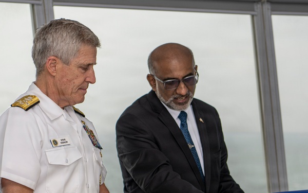 Adm. Steve Koehler, commander, U.S. Pacific Fleet, tours Colombo Port while on travel to Sri Lanka