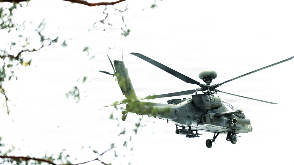 U.S. Army Apache Helicopter Provides Combat Air Support During Combined Resolve 26-05 at JMRC in Hohenfels, Germany