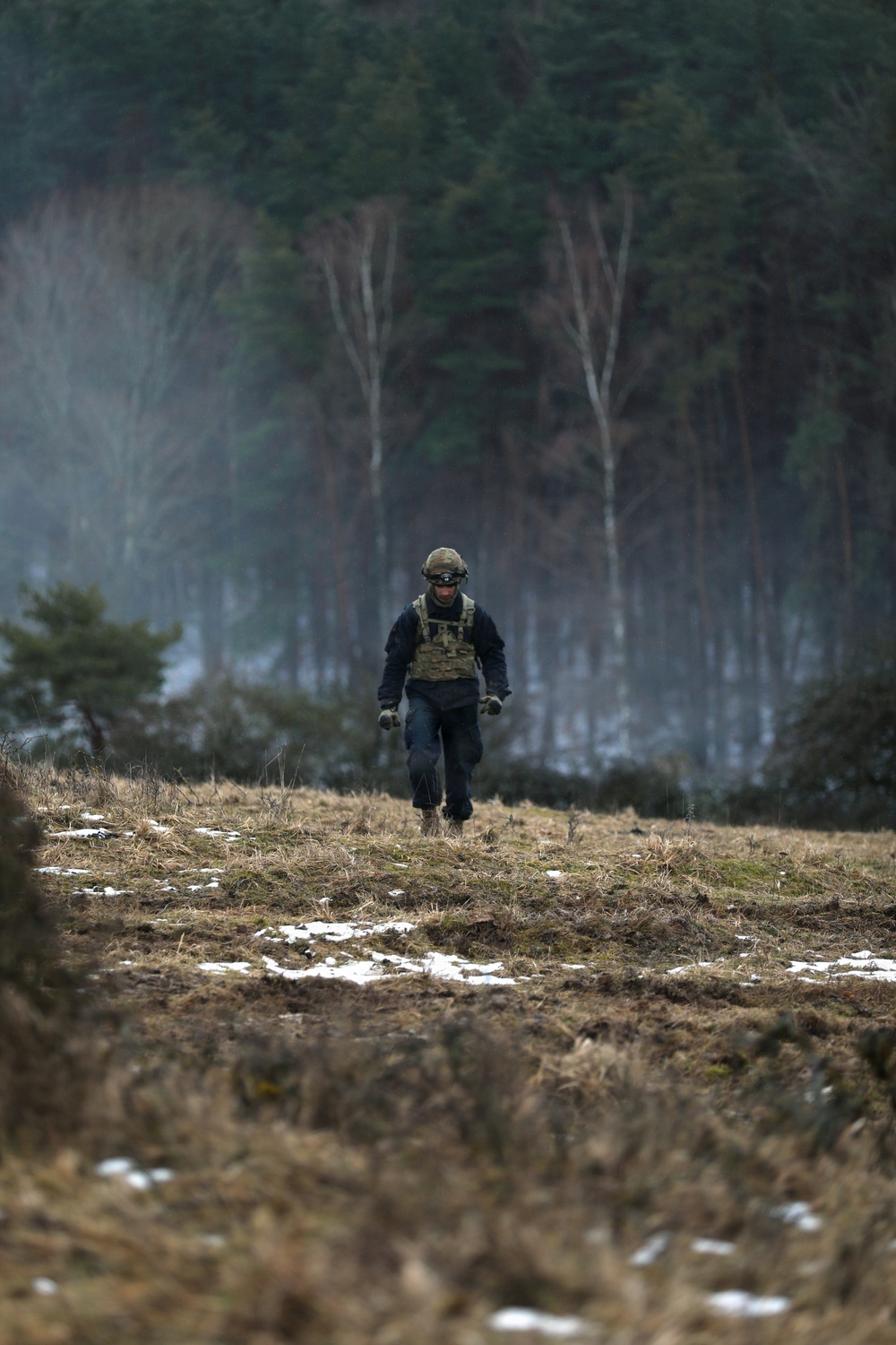U.S. Army Soldier Prepares to Emplace Obstacles as a part of the OPFOR during Combined Resolve 26-05 at JMRC in Hohenfels, Germany