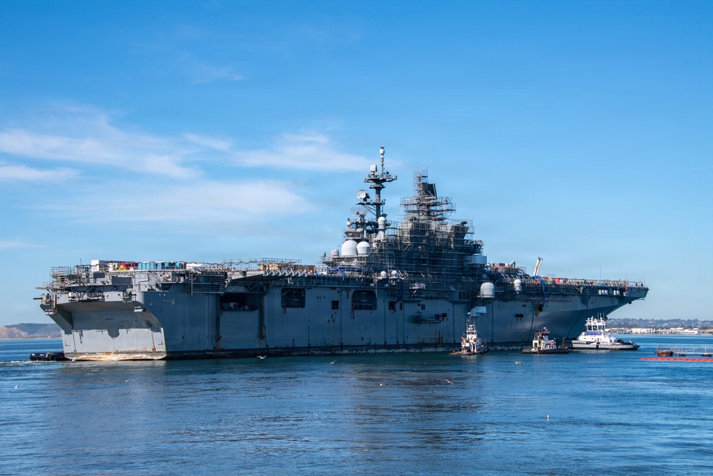 USS America (LHA 6) Transits to Dry Dock