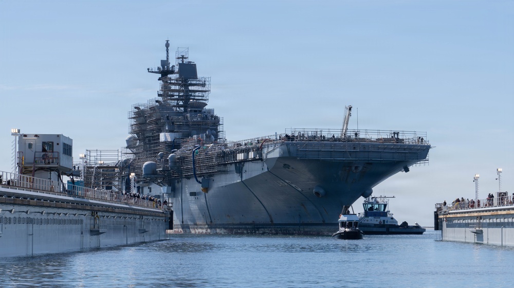 USS America (LHA 6) Transits to Dry Dock