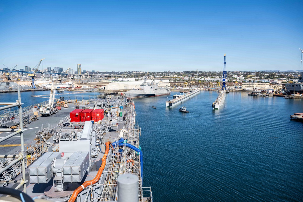 USS America (LHA 6) Transits to Dry Dock