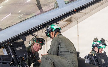 The Commandant, Gen. Eric M. Smith flies a F/A 18 at Marine Fighter Squadron 323