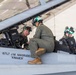 The Commandant, Gen. Eric M. Smith flies a F/A 18 at Marine Fighter Squadron 323