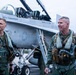 The Commandant, Gen. Eric M. Smith flies a F/A 18 at Marine Fighter Squadron 323