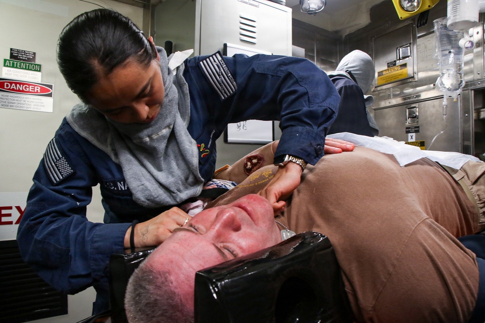 Frank E. Petersen Jr. Conducts General Quarters Drill