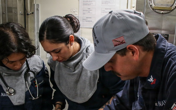 Frank E. Petersen Jr. Conducts General Quarters Drill