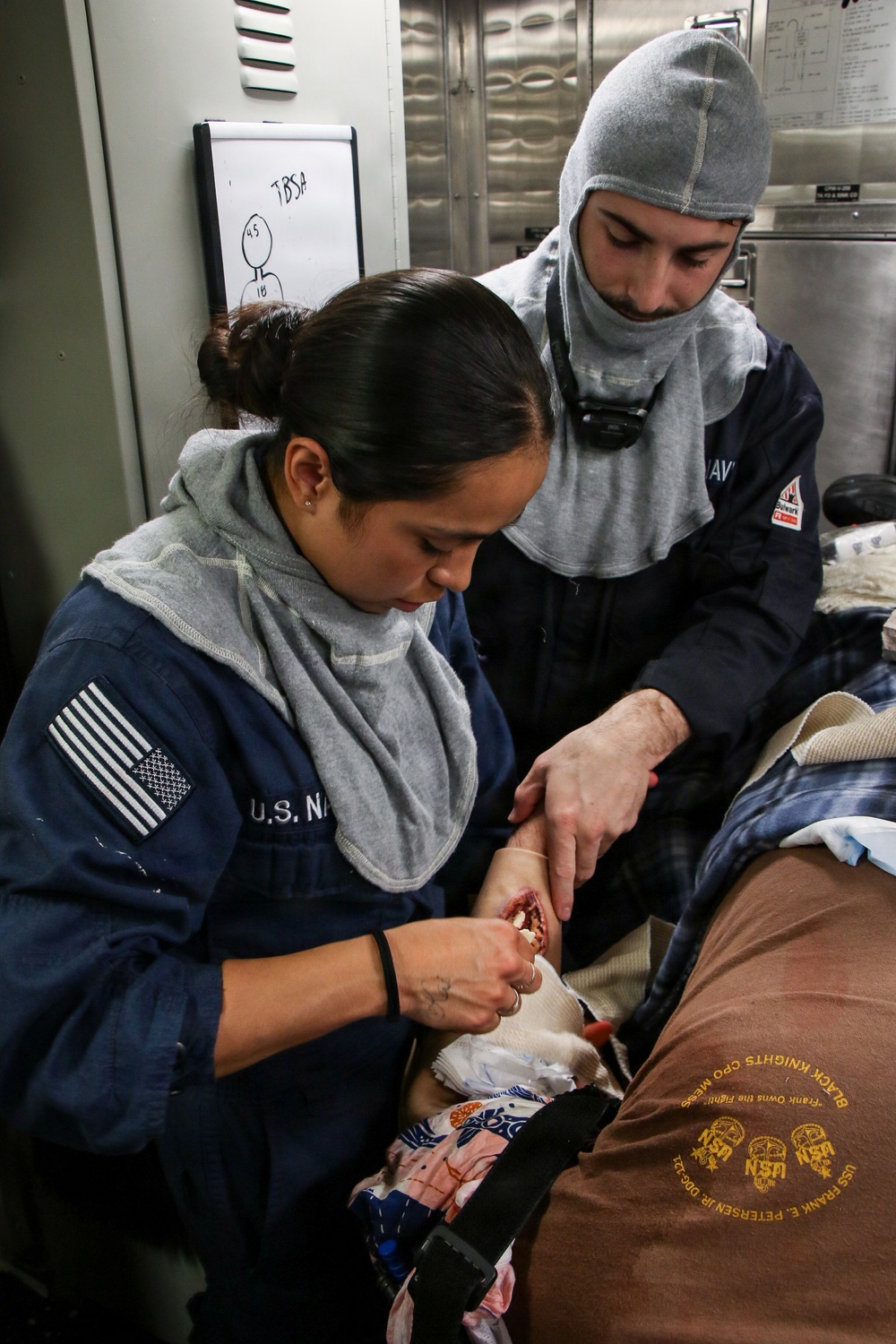Frank E. Petersen Jr. Conducts General Quarters Drill