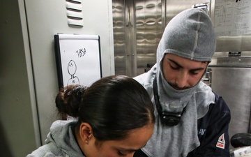 Frank E. Petersen Jr. Conducts General Quarters Drill