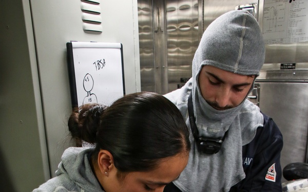 Frank E. Petersen Jr. Conducts General Quarters Drill