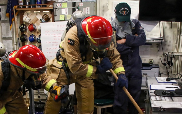 Frank E. Petersen Jr. Conducts General Quarters Drill