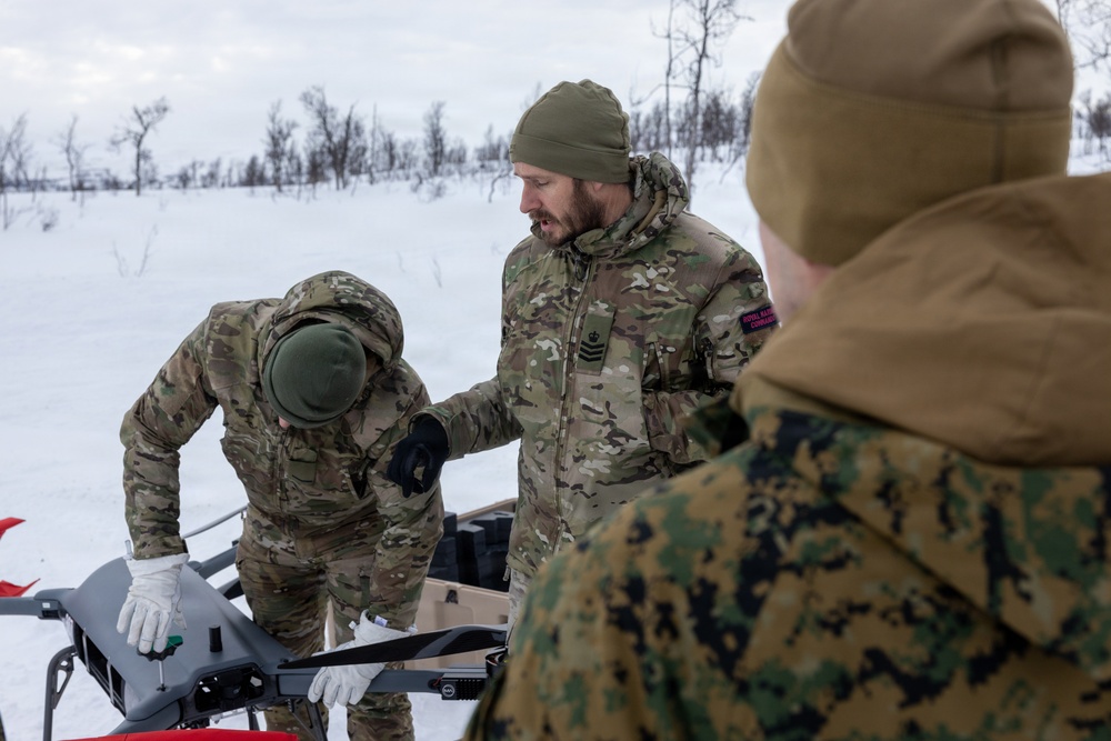 CORE 26 | Logistics Marines attend sUAS capabilities demonstration from U.K. Royal Marines during Arctic Exercise