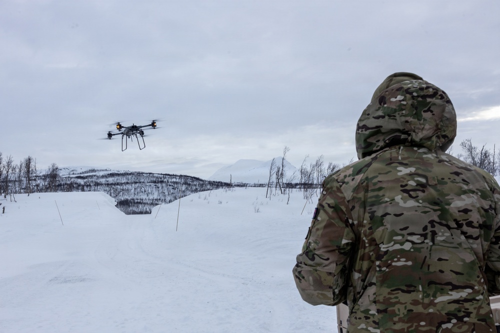 CORE 26 | Logistics Marines attend sUAS capabilities demonstration from U.K. Royal Marines during Arctic Exercise