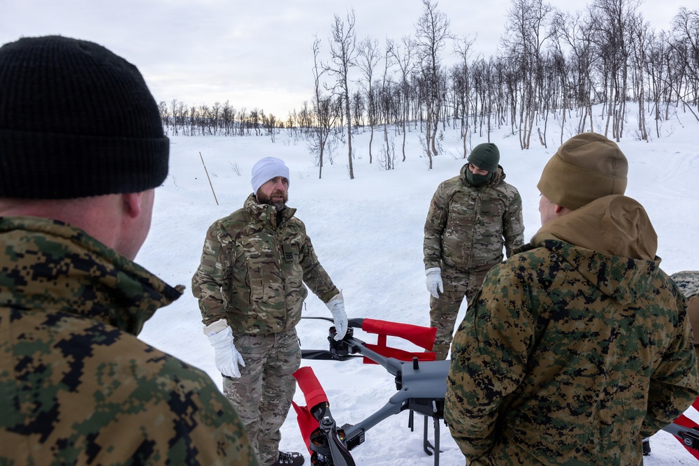CORE 26 | Logistics Marines attend sUAS capabilities demonstration from U.K. Royal Marines during Arctic Exercise
