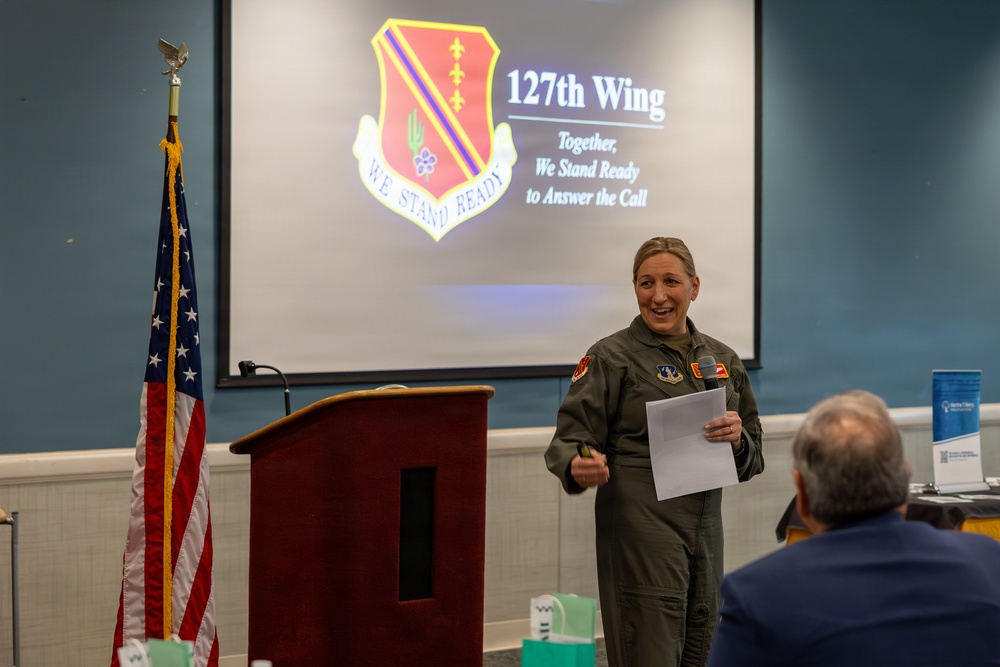 127th Wing commander shares leadership lessons with community leaders 1st Lt. Elise Wahlstrom