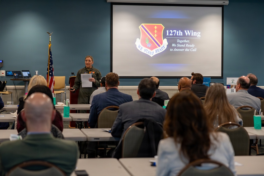 127th Wing commander shares leadership lessons with community leaders