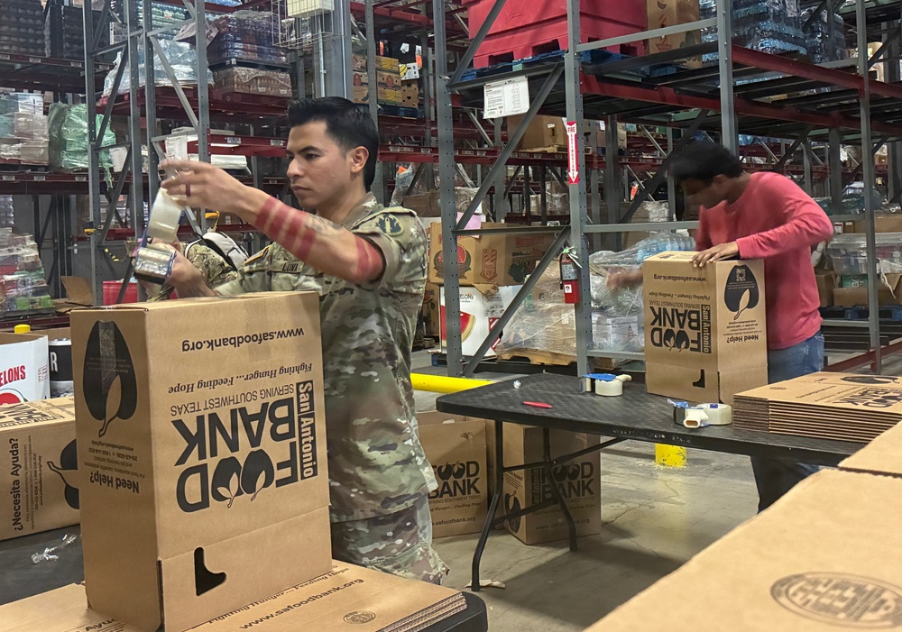 205th TPASE Soldiers Volunteer at San Antonio Food Bank