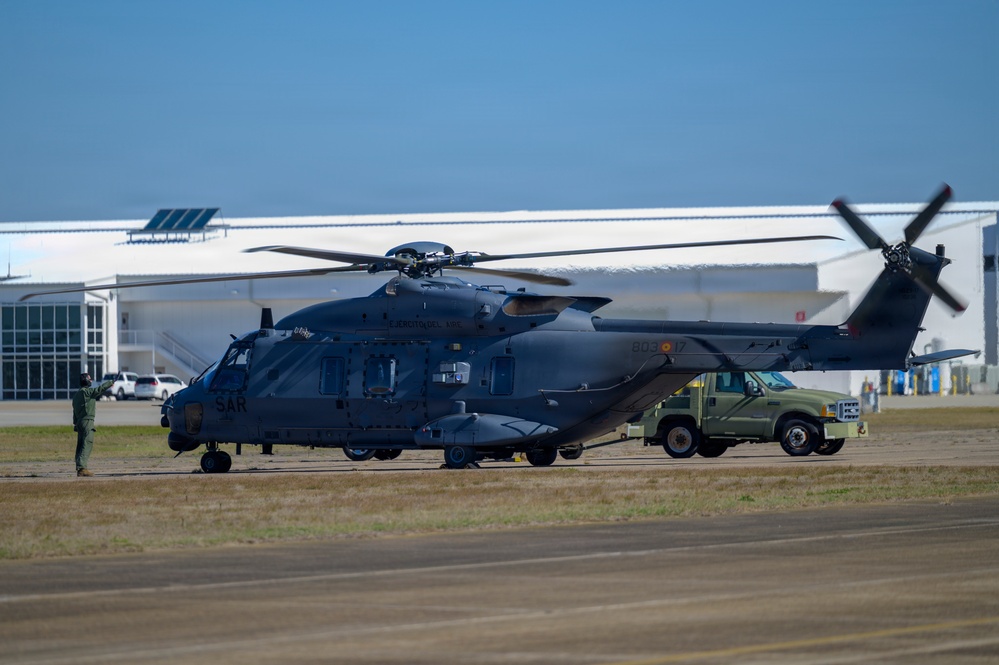 Spanish Air Force NH90 crew conducts flight checks during Sentry South 26-2