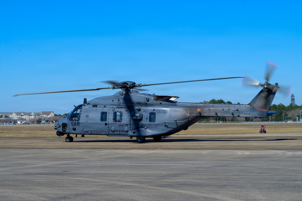 Spanish Air Force NH90 taxis for flight checks during Sentry South 26-2