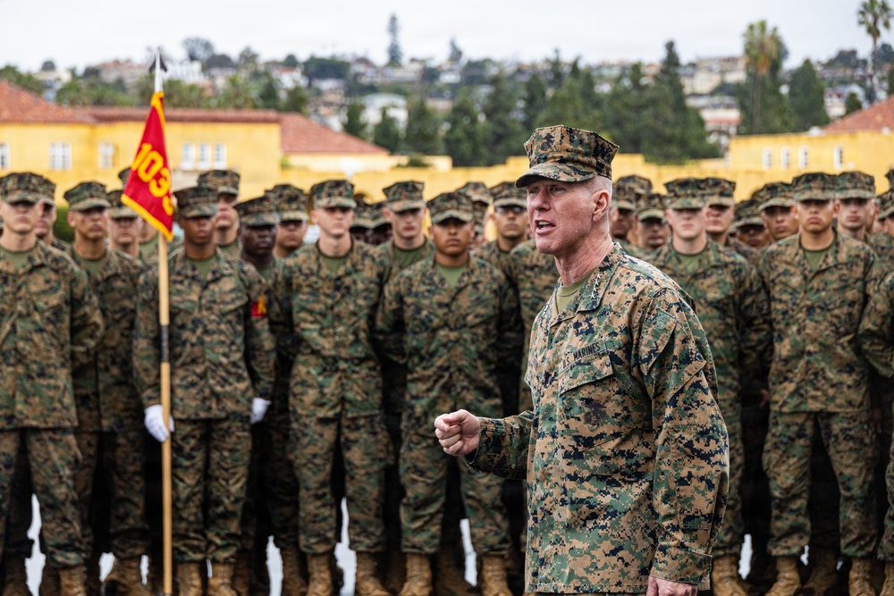 The Commandant, Gen. Eric M. Smith visited MCRD San Diego