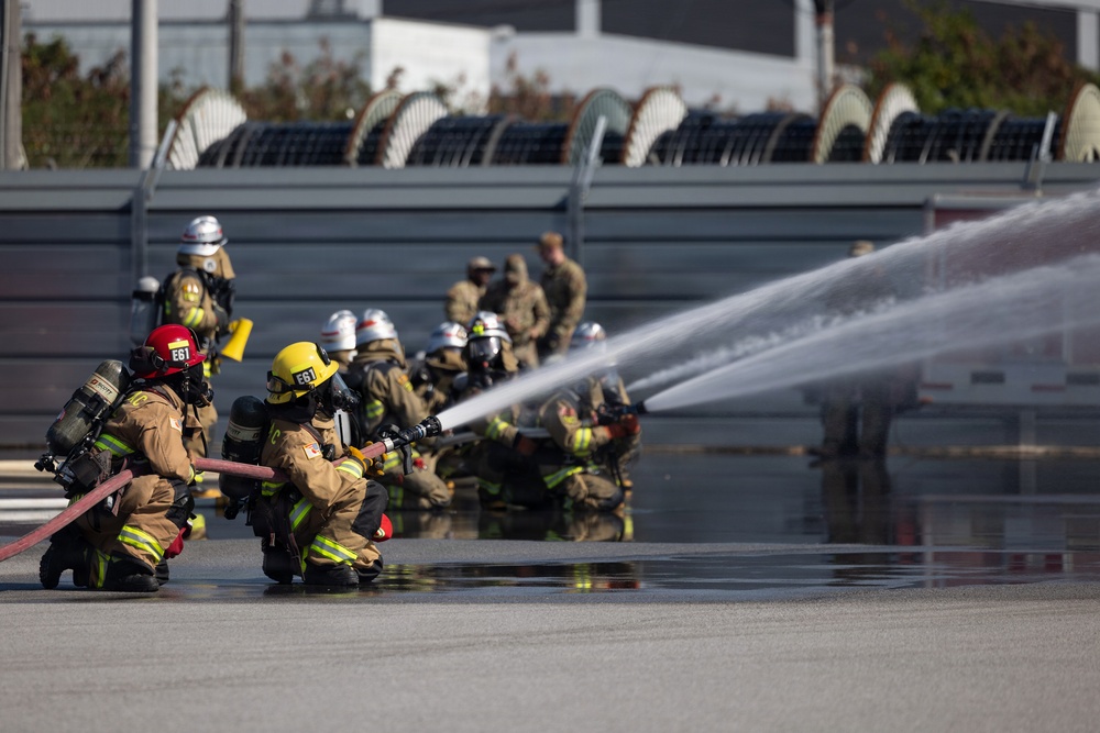MCIPAC Fire and Emergency Services and Naha City Fire Department conduct bilateral exercise