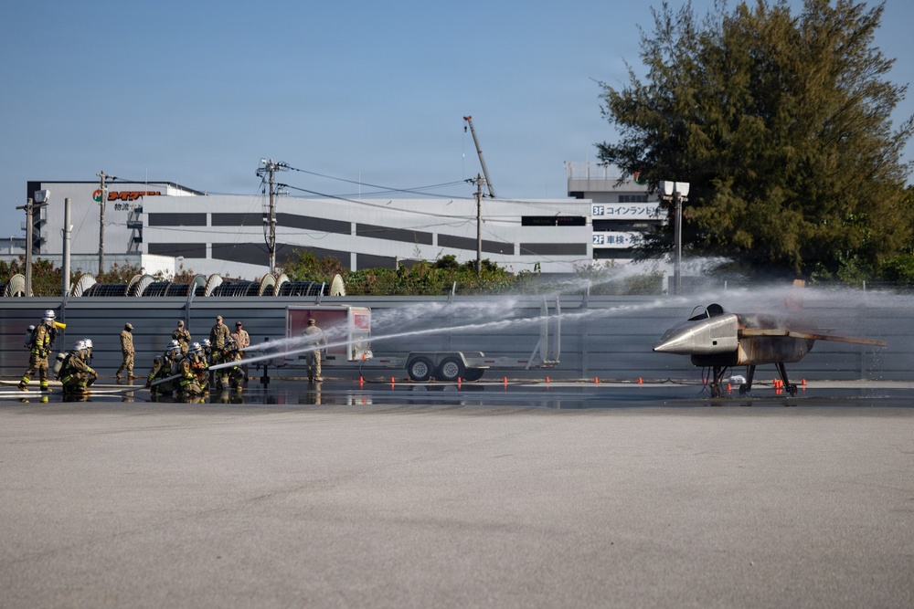 MCIPAC Fire and Emergency Services and Naha City Fire Department conduct bilateral exercise