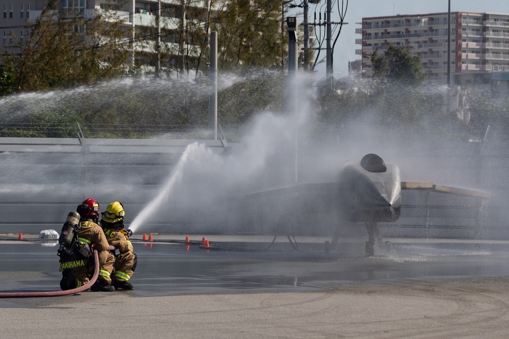 MCIPAC Fire and Emergency Services and Naha City Fire Department conduct bilateral exercise